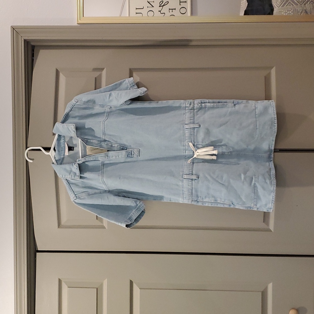 Universal Thread Blue Polo Denim Dress Casual Short Sleeve nwt